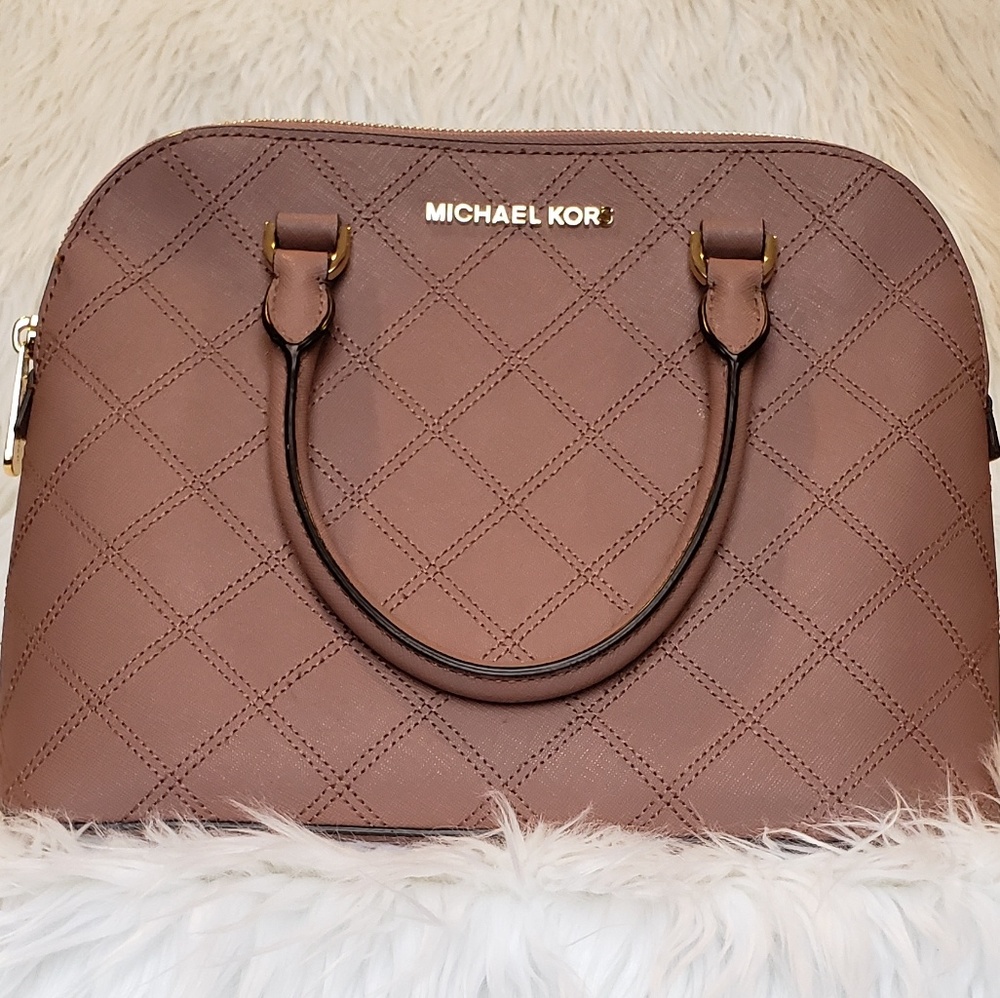 Michael Kors Cindy Quilted Saffiano Dome Satchel